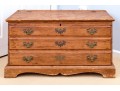 Unusual Connecticut Federal Pine Blanket Chest With Faux Drawers, Ca, 1800-20