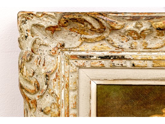 F. Frost (English, 20th C.) Oil On Canvas, Musical Still Life With Wine And Fruits 