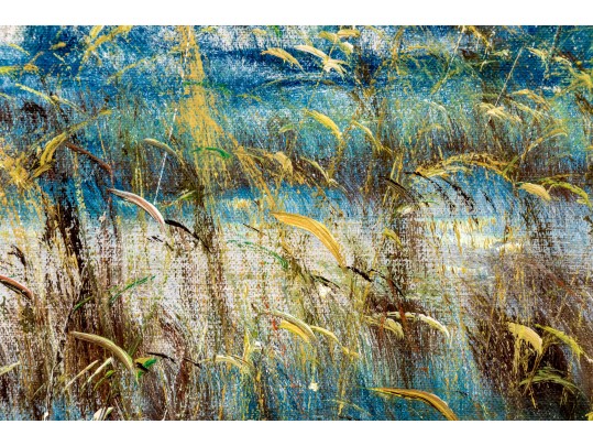 Henry Stanton (American, B. 1957) Oil On Canvas, Marsh Landscape With Ducks In Flight