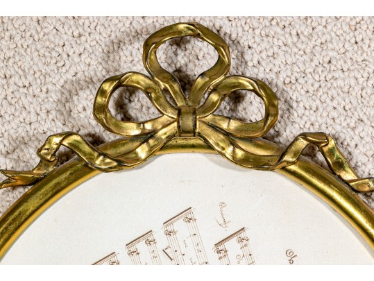 Three Watercolor On Paper Botanical And Music Sheets 