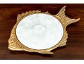Shell Craft Capiz And Brass Fish Serving Plate