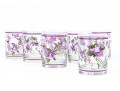 Seven Vintage Bonwit Teller Violet Pattern Old Fashioned Tumblers