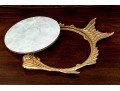 Shell Craft Capiz And Brass Fish Serving Plate