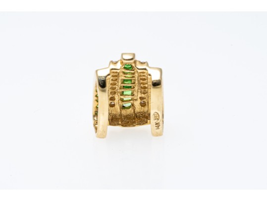14K Tsavorite And Diamond Set Slide Pendant