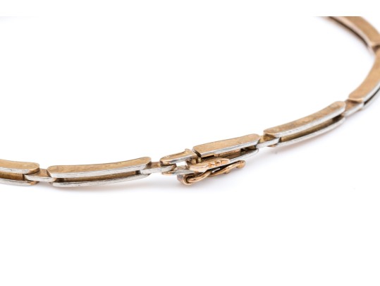 14k Beautiful Vintage Diamond (app. 0.33 TCW) And Sapphire Filigree Topped Bracelet
