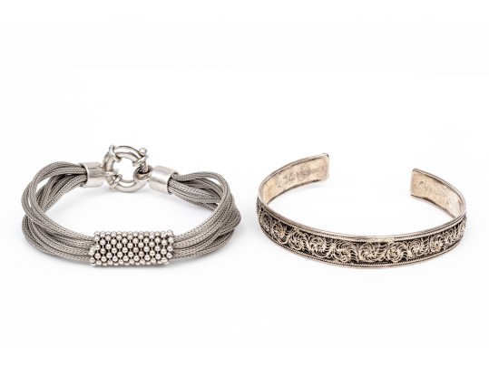 Collection Of Handsome Chunky Sterling Silver Jewelry Pieces