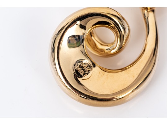 14k Yellow Gold Fabulous Contemporary Electro Form Swirl Pendant
