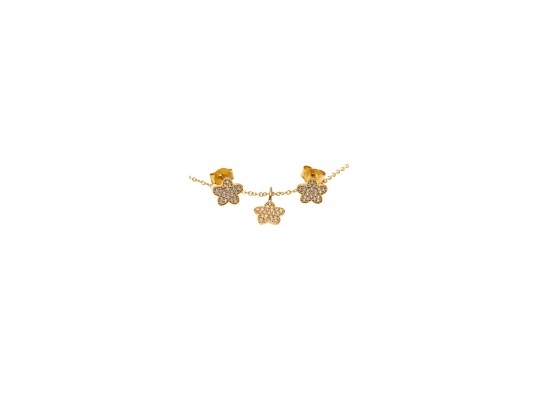 Contemporary Sterling Star Pendant Necklace And Earrings Set