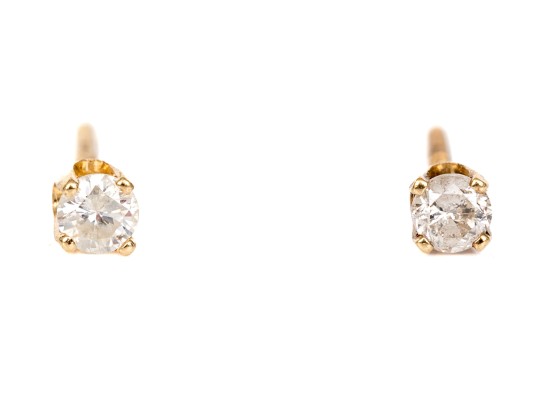 Pair Of 14K Diamond Stud Earrings, 0.13 TCW