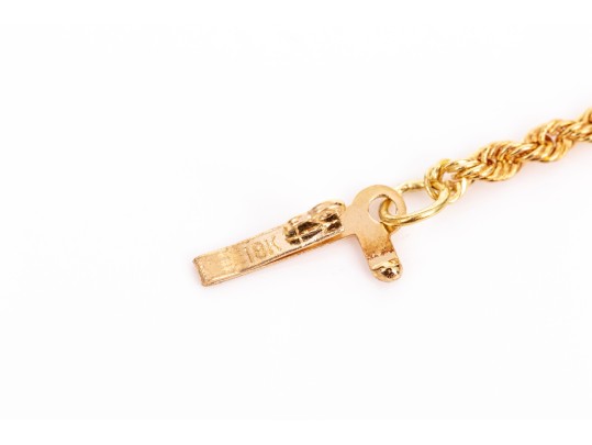 18k Yellow Gold Classic Rope Style Chain Anklet