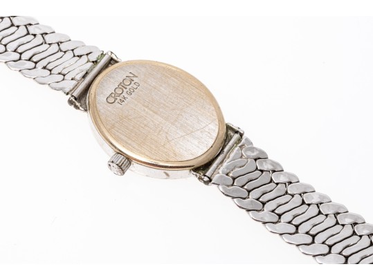 14K White Gold Croton Quartz Watch