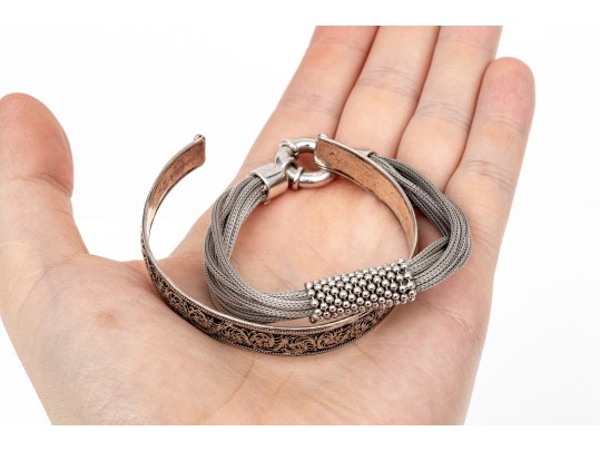 Collection Of Handsome Chunky Sterling Silver Jewelry Pieces