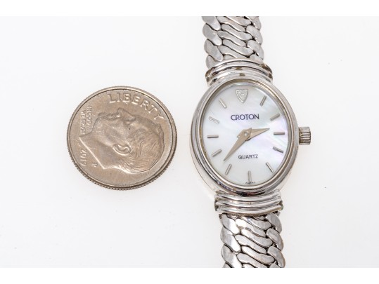 14K White Gold Croton Quartz Watch