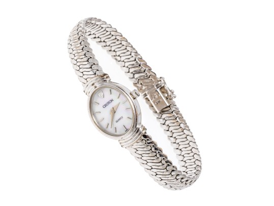 14K White Gold Croton Quartz Watch