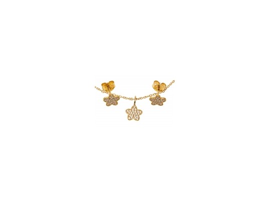 Contemporary Sterling Star Pendant Necklace And Earrings Set