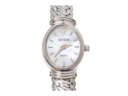 14K White Gold Croton Quartz Watch