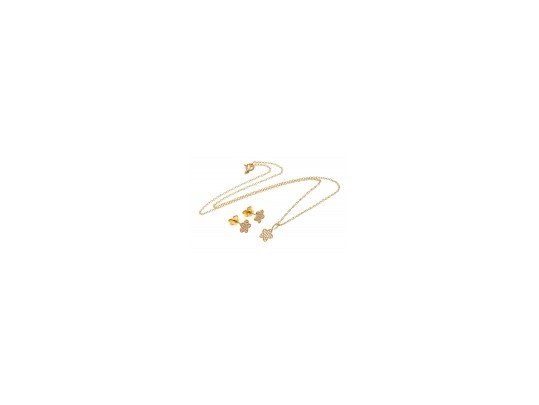 Contemporary Sterling Star Pendant Necklace And Earrings Set
