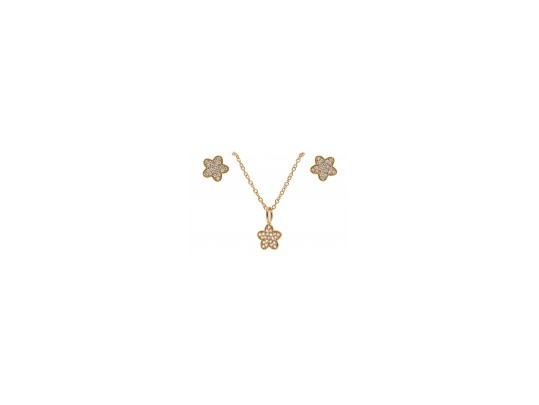 Contemporary Sterling Star Pendant Necklace And Earrings Set
