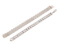 Sterling Silver Woven Bracelet Paired With A Sterling Silver Link Style Bracelet