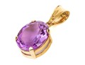 14k Yellow Gold Classic Oval Amethyst Pendant, App. 2.98 CTS