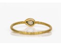 14k Yellow Gold Lovely Bezel Set Galaxy Pear Shaped Rose Cut Diamond Ring, Size 6.25-
