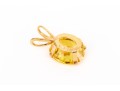 14k Yellow Gold Striking Oval Yellow Cz Pendant