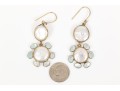 Sterling Vermeil Lovely Cultured Freshwater Pearl And Blue Topaz Flower Earrings