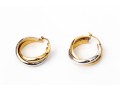 14k White And Yellow Gold Contemporary Intertwined Round Hoop Earrings