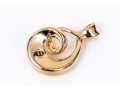14k Yellow Gold Fabulous Contemporary Electro Form Swirl Pendant