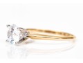 14k Yellow Gold Simple Round Brilliant Cut CZ Solitaire Ring, Size 6