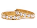 14k Yellow Gold Pretty Channel Cz Set Hinged Round Hoop Earrings