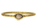 14k Yellow Gold Lovely Bezel Set Galaxy Pear Shaped Rose Cut Diamond Ring, Size 6.25-