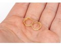 14k Yellow Gold Pretty Channel Cz Set Hinged Round Hoop Earrings