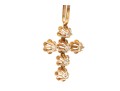 14k Yellow Gold Pretty Vintage Buttercup Set White Sapphire Cross
