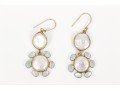 Sterling Vermeil Lovely Cultured Freshwater Pearl And Blue Topaz Flower Earrings