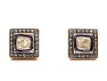 Blackened Sterling Silver Vermeil Gorgeous Macle Cut Diamond Halo Earrings