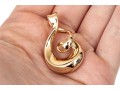 14k Yellow Gold Fabulous Contemporary Electro Form Swirl Pendant