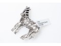 Sterling And Zirconia Zebra Form And Pring Brooch, Earrings And Ring, Ring Size 9.75