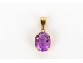 14k Yellow Gold Classic Oval Amethyst Pendant, App. 2.98 CTS
