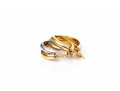 14k White And Yellow Gold Contemporary Intertwined Round Hoop Earrings