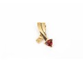 14k Yellow Gold Contemporary Trillion Garnet Set Pendant, App. 0.80 CTS