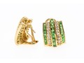 Stately 14K Tsavorite And Diamond Earrings
