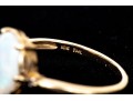 10k Yellow Gold Pretty Oval White Opal Ring, Size 7