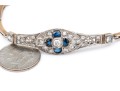 14k Beautiful Vintage Diamond (app. 0.33 TCW) And Sapphire Filigree Topped Bracelet