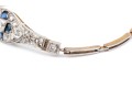 14k Beautiful Vintage Diamond (app. 0.33 TCW) And Sapphire Filigree Topped Bracelet