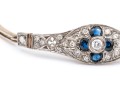 14k Beautiful Vintage Diamond (app. 0.33 TCW) And Sapphire Filigree Topped Bracelet