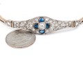14k Beautiful Vintage Diamond (app. 0.33 TCW) And Sapphire Filigree Topped Bracelet