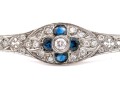 14k Beautiful Vintage Diamond (app. 0.33 TCW) And Sapphire Filigree Topped Bracelet