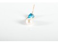 14k Yellow Gold Blue Topaz And Cultured Pearl Dangle Earrings