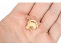 14k Yellow Gold Horse Head And Horseshoe Pendant